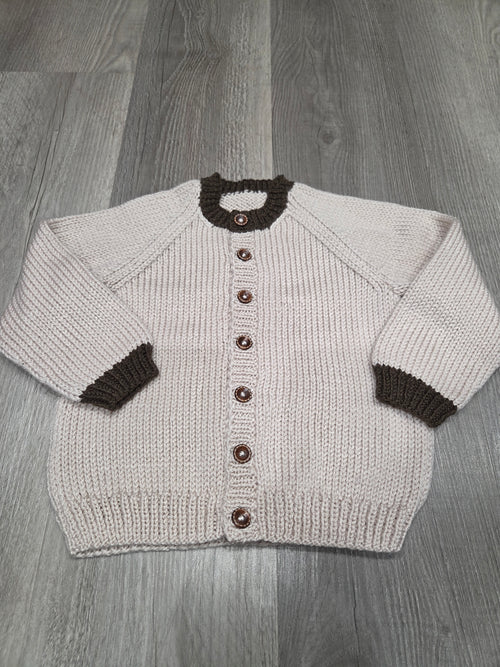 Cuff and collar cardigan
